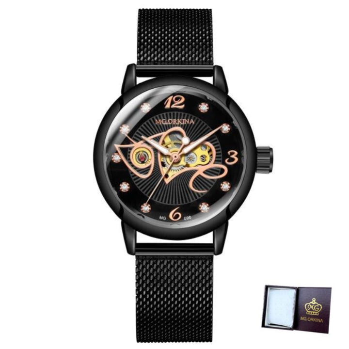 Fashion Love Heart Dial Automatic Self-Winding Luminous Watches