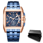 Multi-Functional Square Case Business and Sports Chronograph Watches
