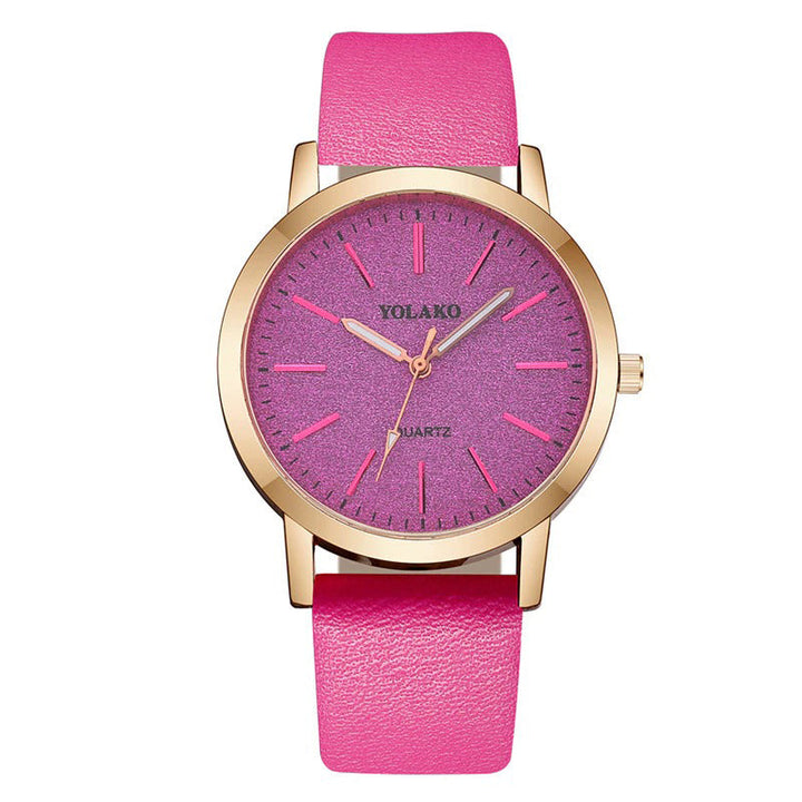 Brilliant Starry Sky Round Simple Dial with Vegan Leather Band Quartz Watches
