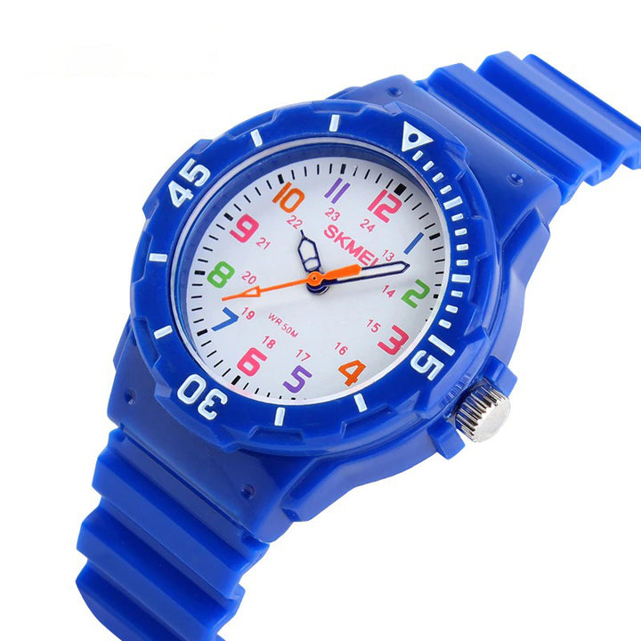 Fashion Watches for Kids with Bright-Colored Strap Quartz Wristwatch