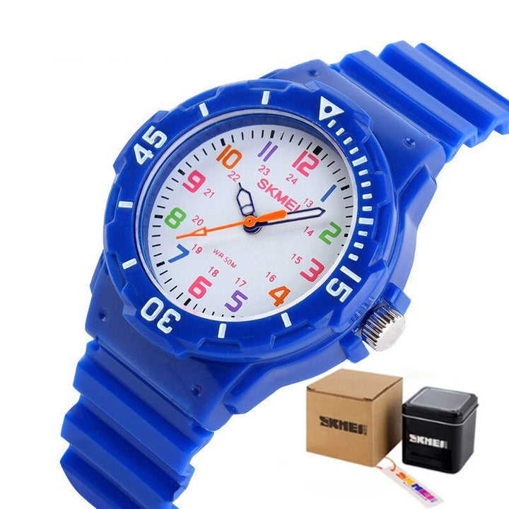 Fashion Watches for Kids with Bright-Colored Strap Quartz Wristwatch