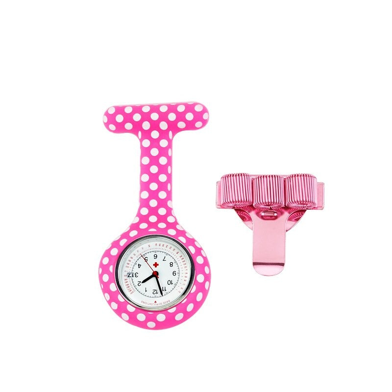 Polka Dot Silicone Pocket Quartz Watches with Pen Holder