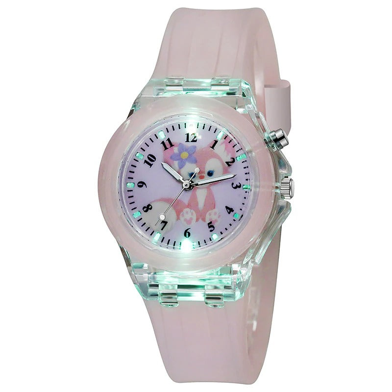 Light-up Bunny and Cat Quartz Watch Collection for Girls