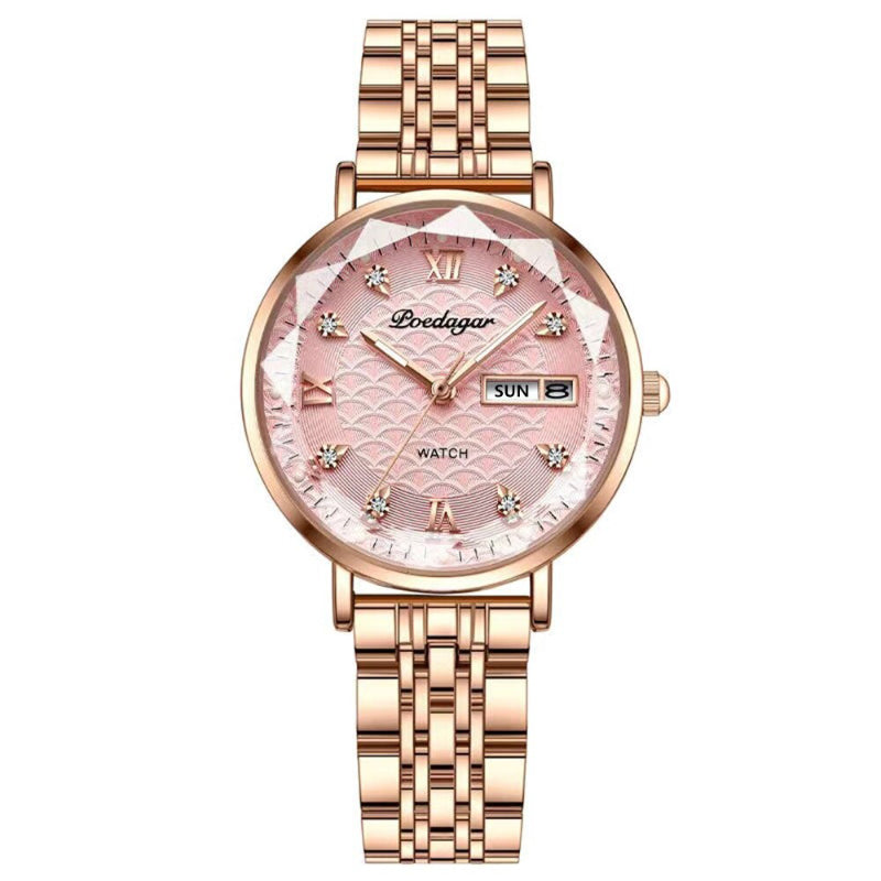 Luminous Rhinestone Roman Numerals Dial Quartz Watches