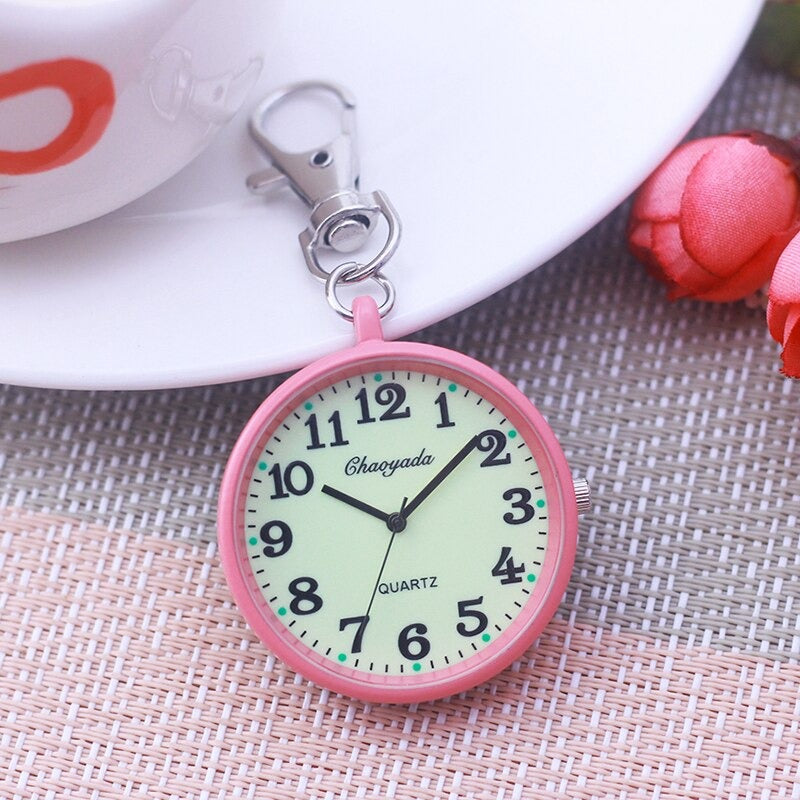 Luminous Easy To Read Dial Key Chain Quartz Pocket Watches