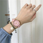Summer Fashion Daisy Flower with Vegan Leather Quartz Watches