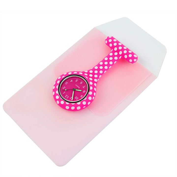 Polka Dot Silicone Pocket Quartz Watches with Pen Holder