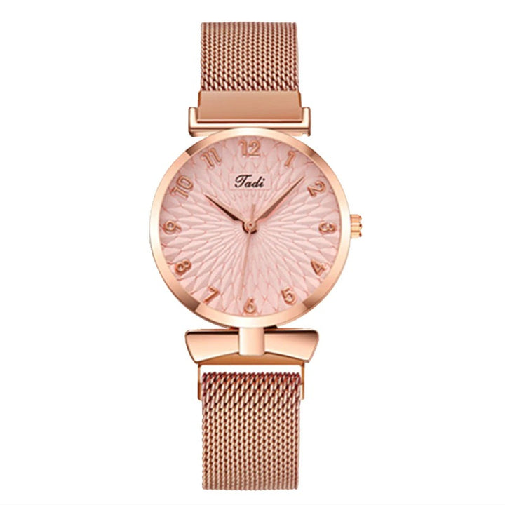 Casual Minimalist Bowknot Case with Stainless Steel Mesh Band Quartz Watches