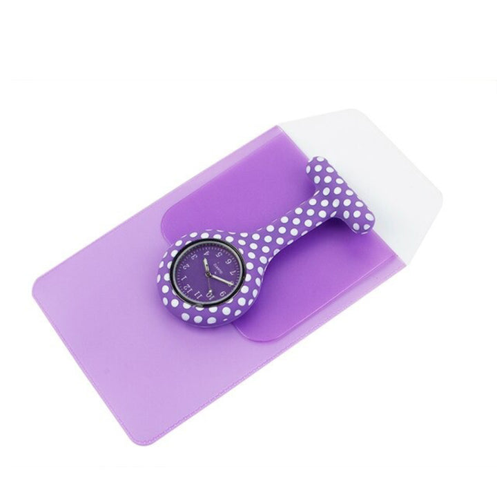 Polka Dot Silicone Pocket Quartz Watches with Pen Holder