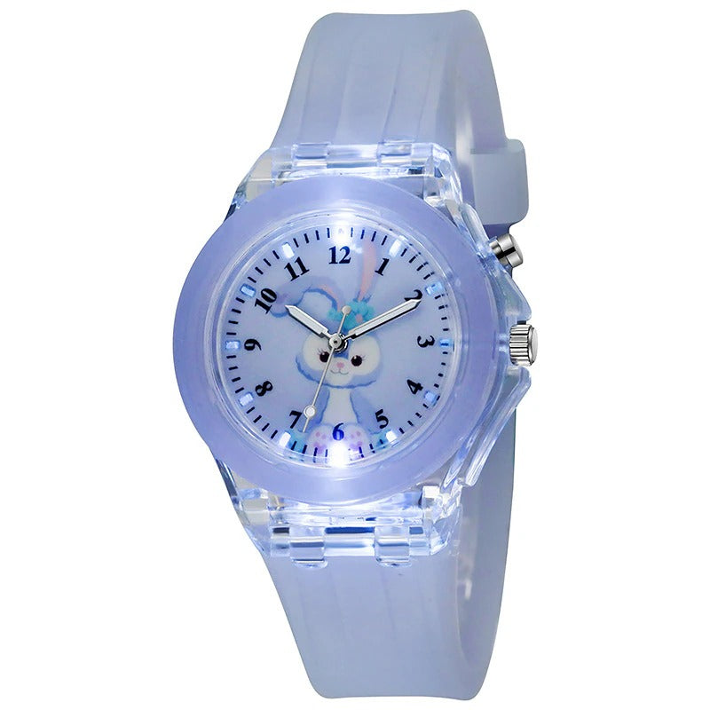 Light-up Bunny and Cat Quartz Watch Collection for Girls