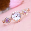 Women's Lustrous Rhinestone and Pearl Bejeweled Bracelet Quartz Watches