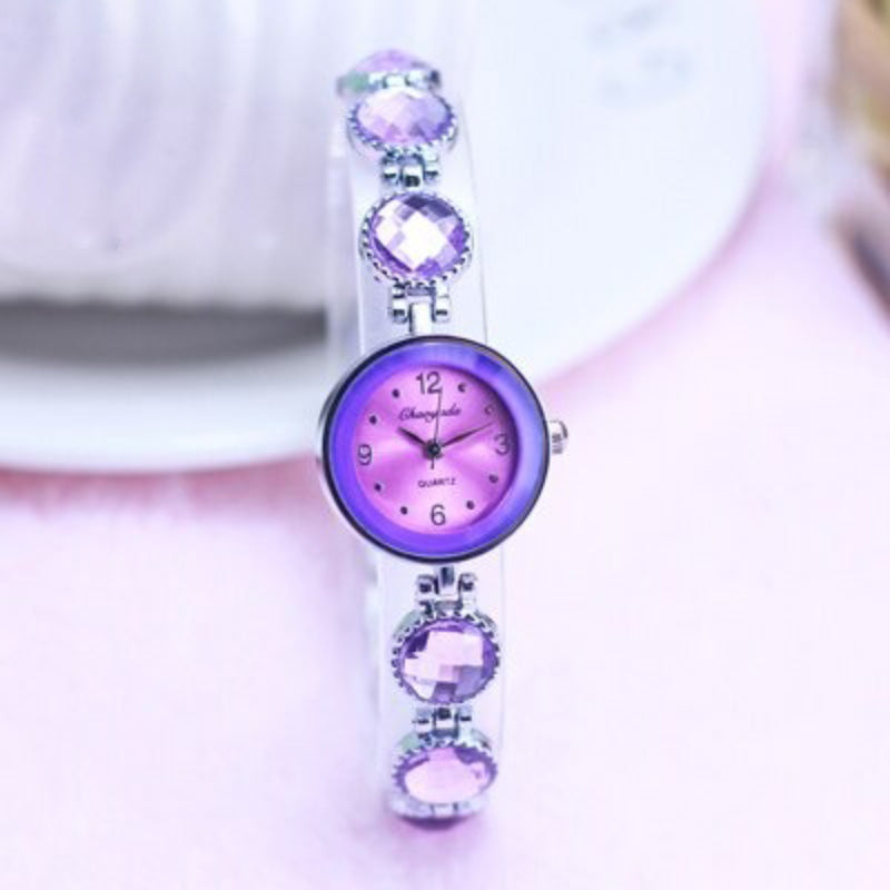 Luxurious Rhinestone Accented Fashion Bracelet Quartz Watches