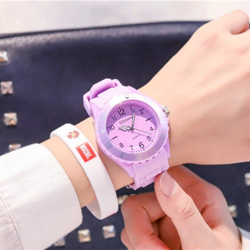 Fashion Pastel-Colored Silicone Band Sports Quartz Watches