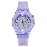 Cartoon Designs Luminous Flashing Lights Silicone Strap Kid's Watches