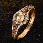 Dazzling Rhinestone Embellished Bracelet Quartz Wristwatches