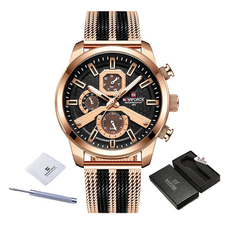 Tough Men's Luminous Stainless Steel Quartz Watches
