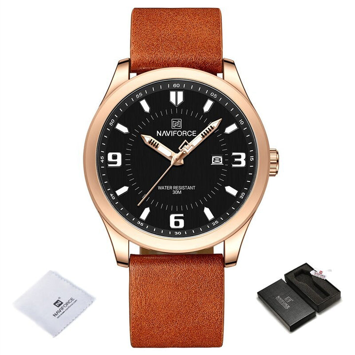 Luminous Big Round Dial with Vegan Leather Strap Quartz Watches
