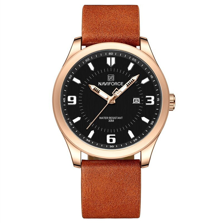 Luminous Big Round Dial with Vegan Leather Strap Quartz Watches