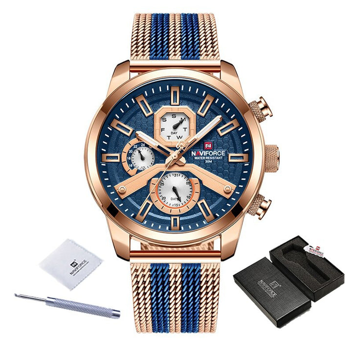 Tough Men's Luminous Stainless Steel Quartz Watches