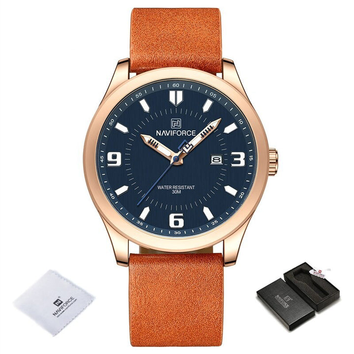 Luminous Big Round Dial with Vegan Leather Strap Quartz Watches