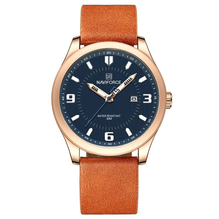 Luminous Big Round Dial with Vegan Leather Strap Quartz Watches