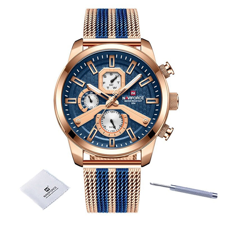 Tough Men's Luminous Stainless Steel Quartz Watches
