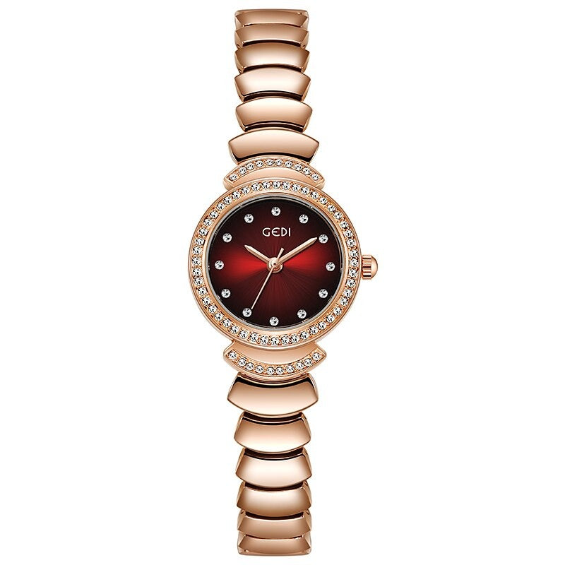 Eye-Catching Colorful Dial with Rhinestone Adorned Waterproof Quartz Watches