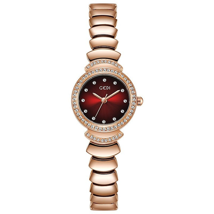 Eye-Catching Colorful Dial with Rhinestone Adorned Waterproof Quartz Watches