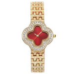 Flower Shape Rhinestone Adorned Numberless Quartz Watches