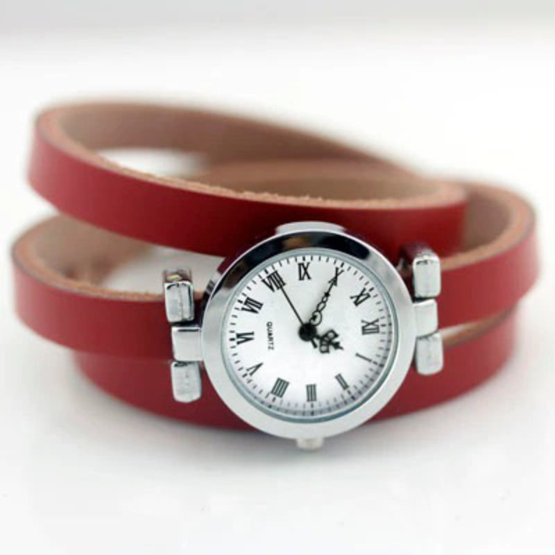 Multi-color Wrap Around Vegan Leather Strap Quartz Watches