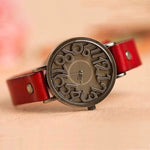 Classic Large Hollow Numbers Dial with Vegan Leather Strap Quartz Watches