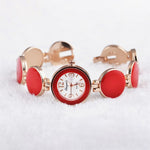 Exquisite Multi-color Round Dial Bracelet Quartz Wristwatches