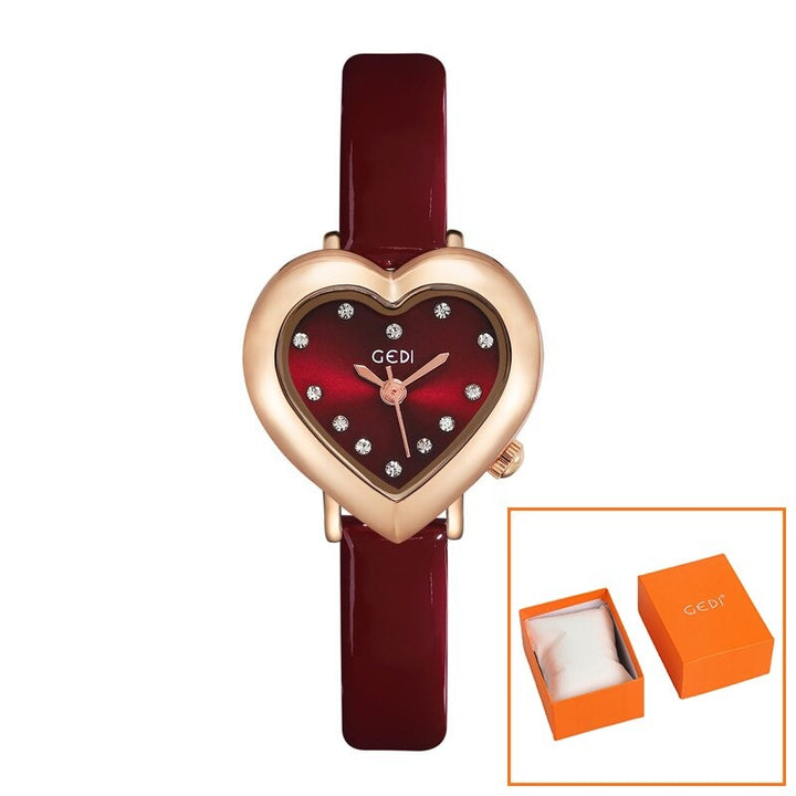 Passionate Heart-Shaped Dial with Vegan Leather Strap Quartz Watches