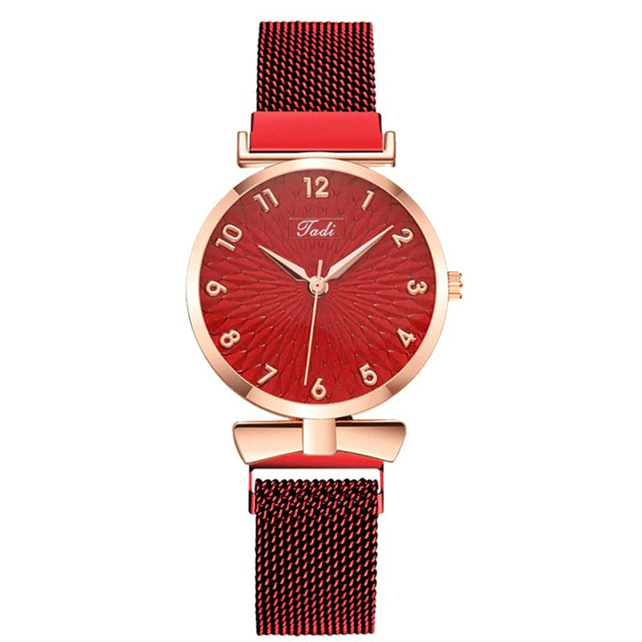 Casual Minimalist Bowknot Case with Stainless Steel Mesh Band Quartz Watches