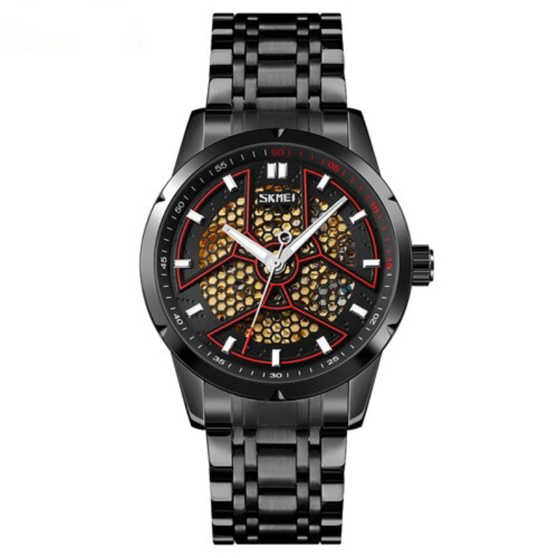 Luxury Textured Stainless Steel Mechanical Watch for Men