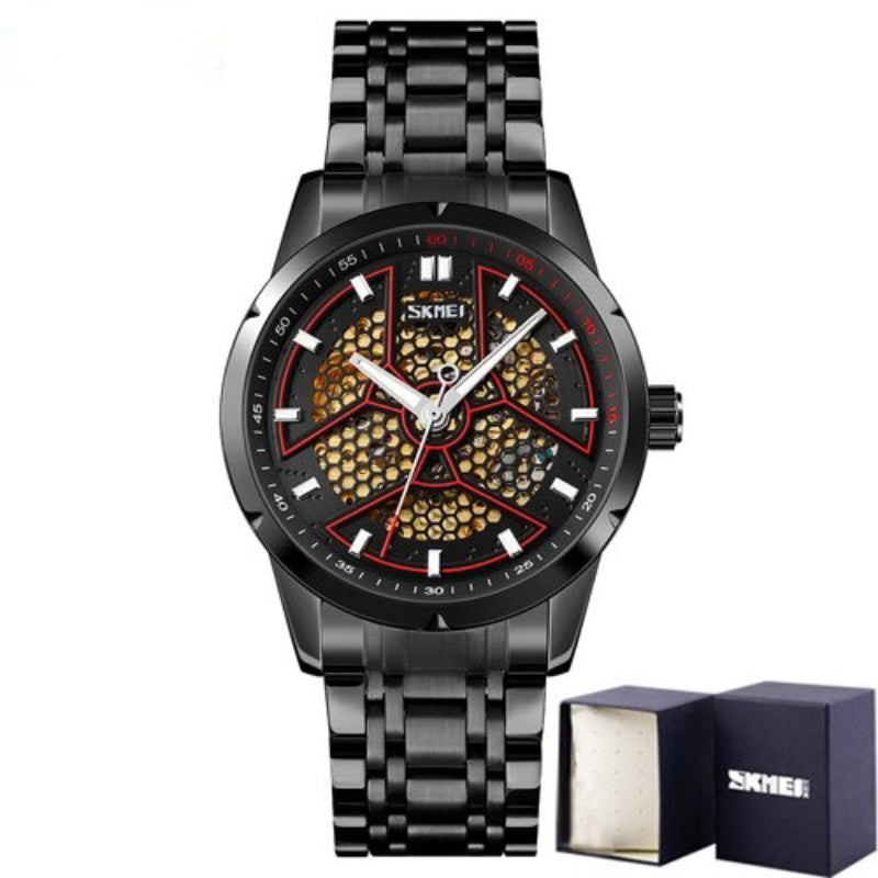 Luxury Textured Stainless Steel Mechanical Watch for Men