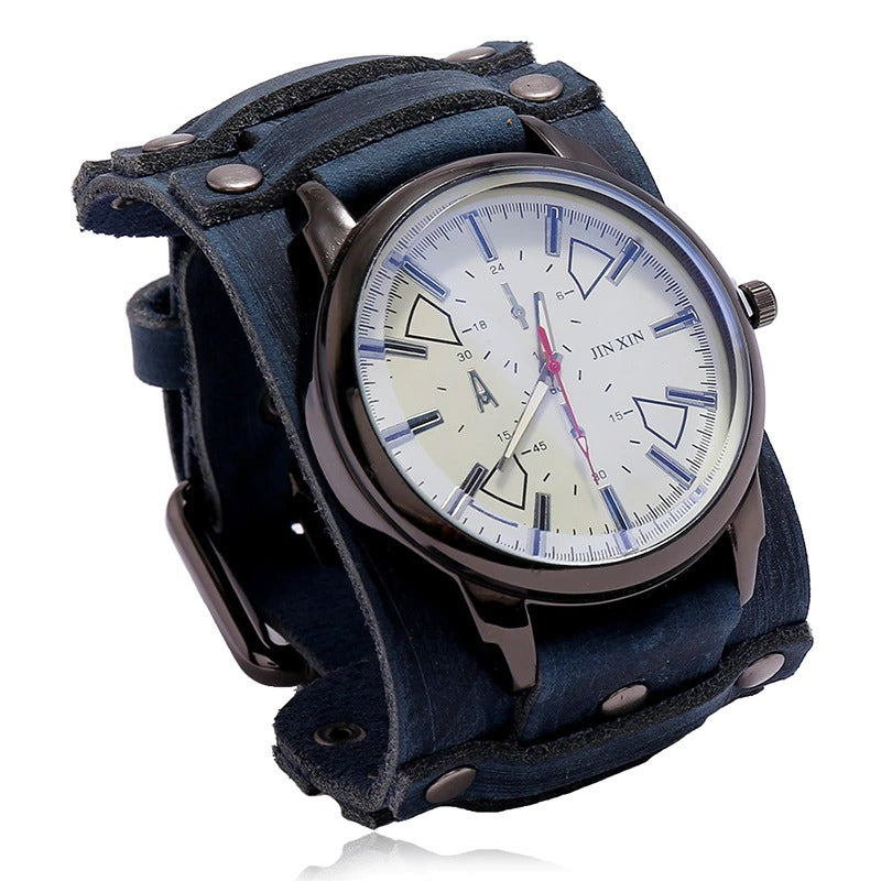 Retro Thick Genuine Leather Strap Quartz Watches