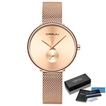 Women's Casual Minimalist Slim Mesh Belt Waterproof Quartz Watches