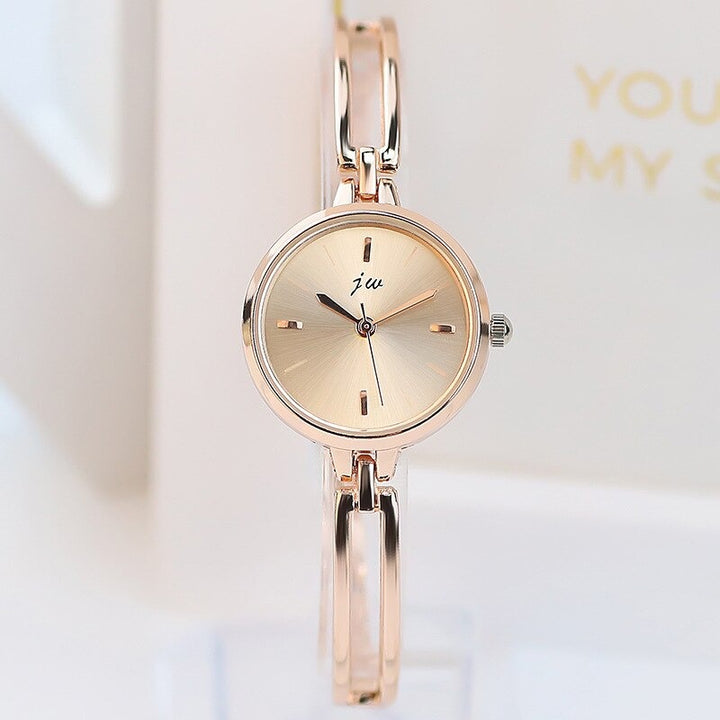 Women's Minimalist Small Round-Shaped Dial Quartz Watch Bracelet