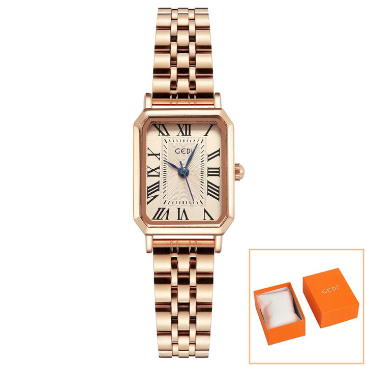 Sleek and Fancy Stainless Steel Roman Numeral Quartz Watches