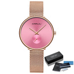 Women's Casual Minimalist Slim Mesh Belt Waterproof Quartz Watches