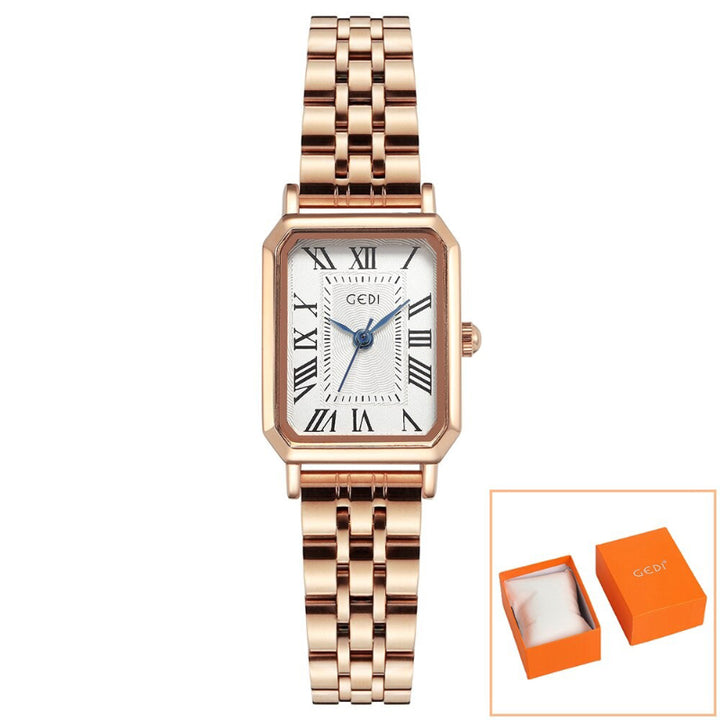 Sleek and Fancy Stainless Steel Roman Numeral Quartz Watches