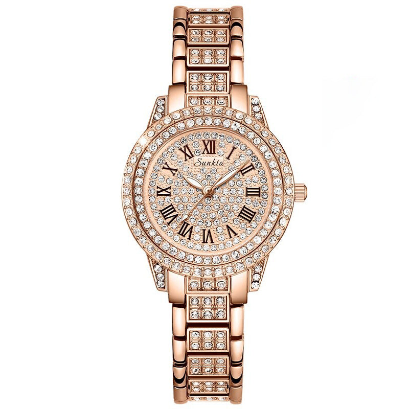 Gorgeous Rhinestone Adorned Roman Numeral Quartz Watches