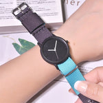 Multicolor Printed Canvas Band Sports Quartz Watches