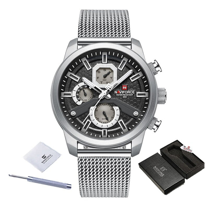 Tough Men's Luminous Stainless Steel Quartz Watches