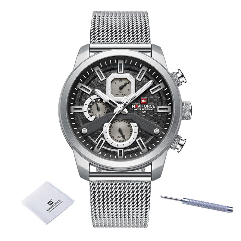 Tough Men's Luminous Stainless Steel Quartz Watches
