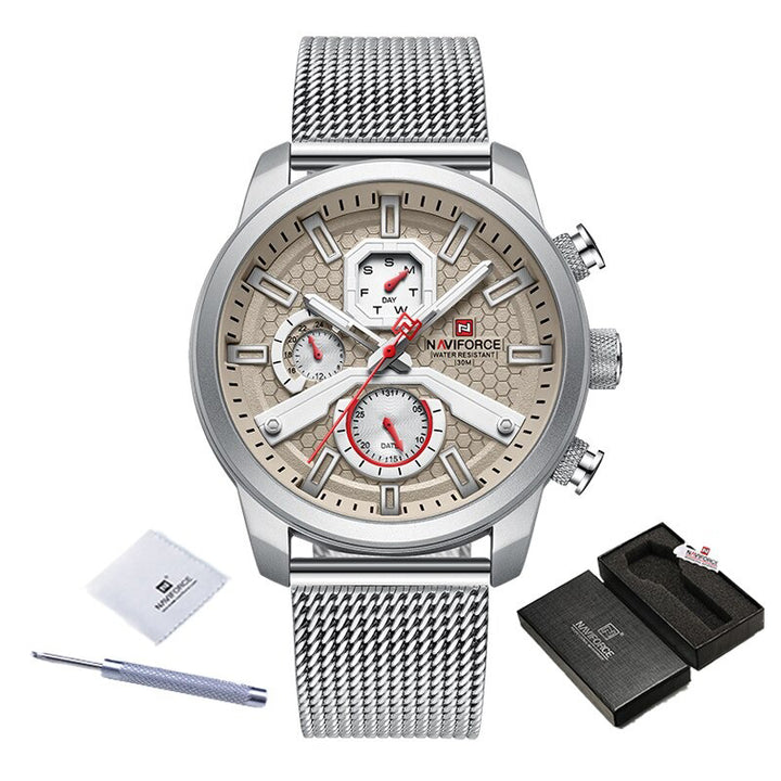 Tough Men's Luminous Stainless Steel Quartz Watches
