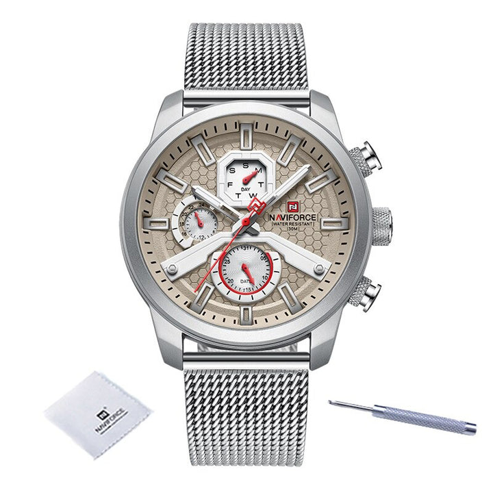Tough Men's Luminous Stainless Steel Quartz Watches
