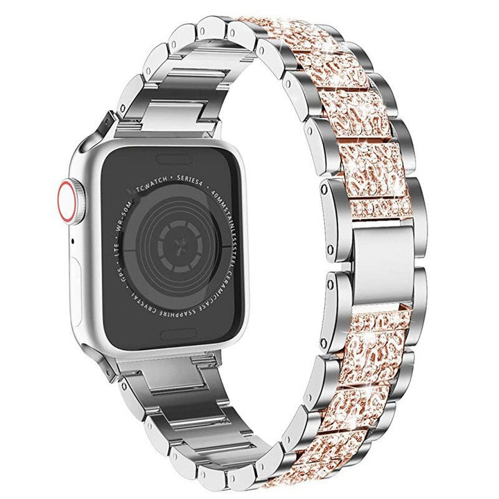Stainless Steel Rhinestone-studded Replacement Strap for Apple Watches