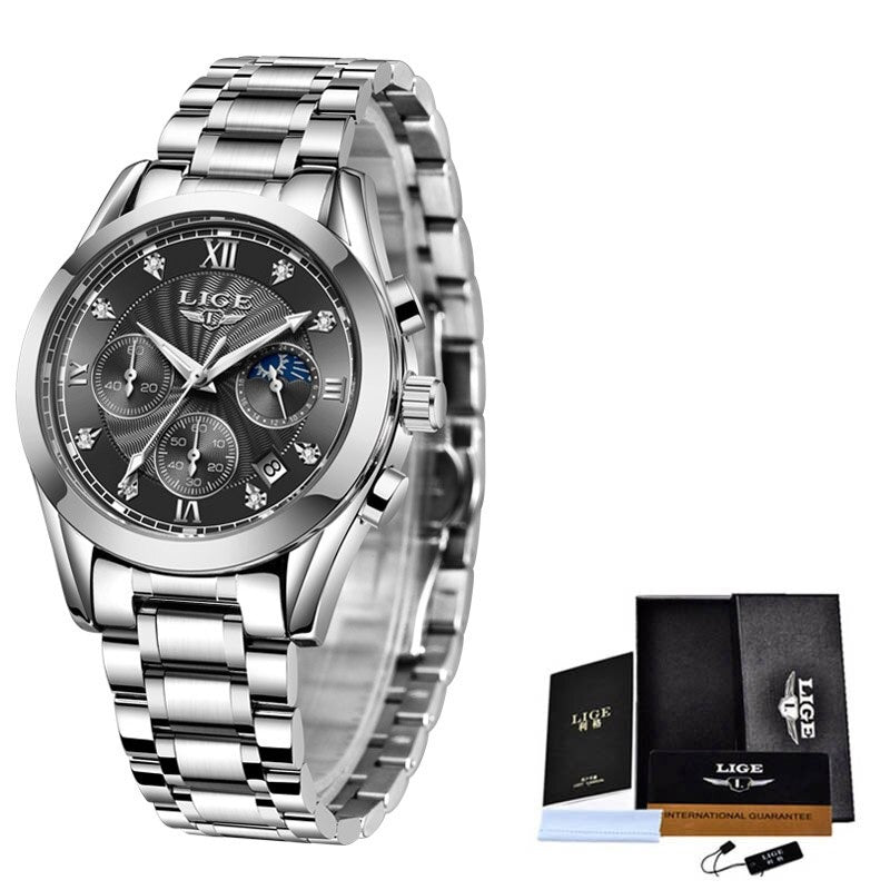 Stainless Steel Women's Chronograph Business Quartz Watches